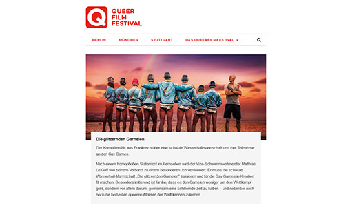 webdesign für "queer film festival"